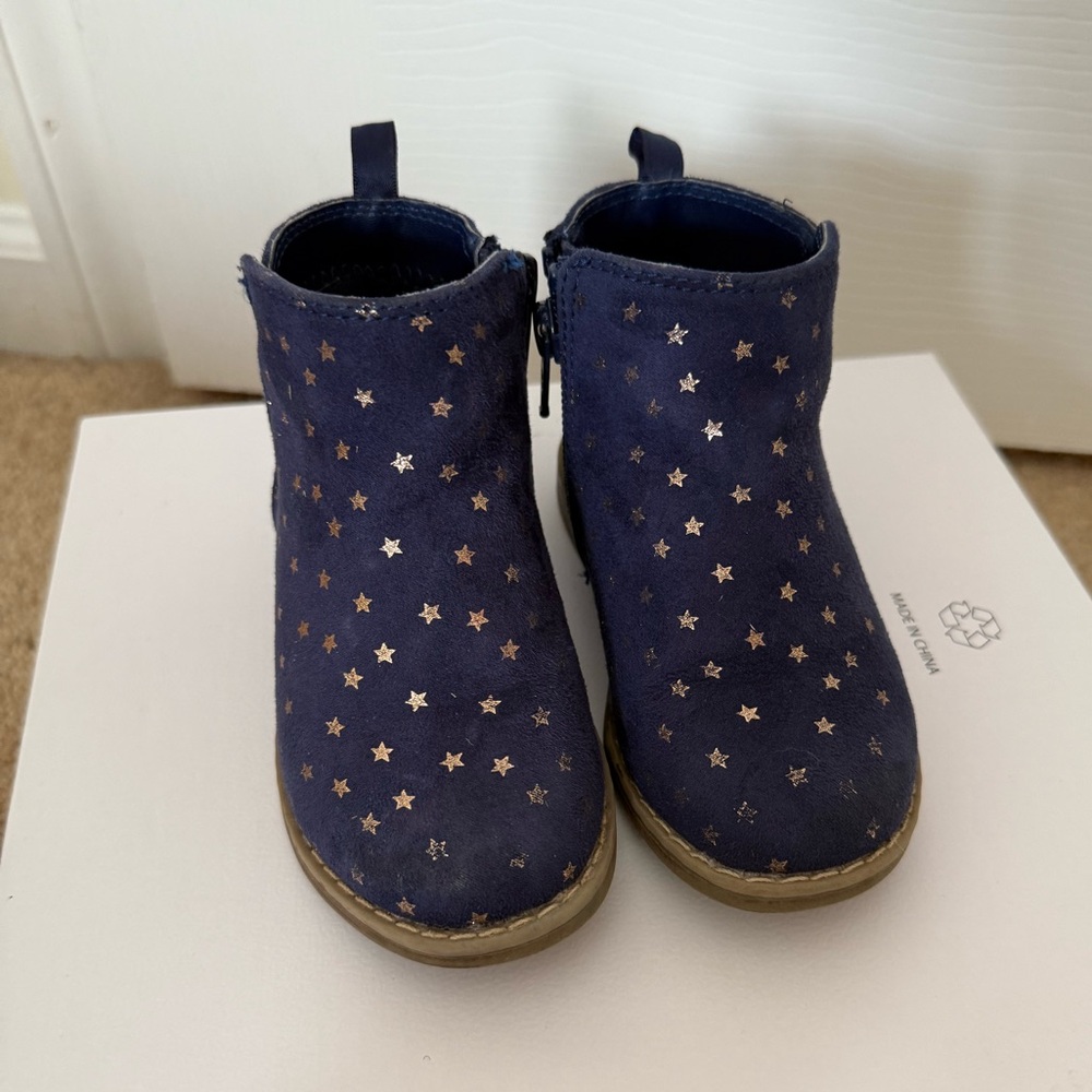Toddler Girls Blue Suede Boots, Gap, Size 7